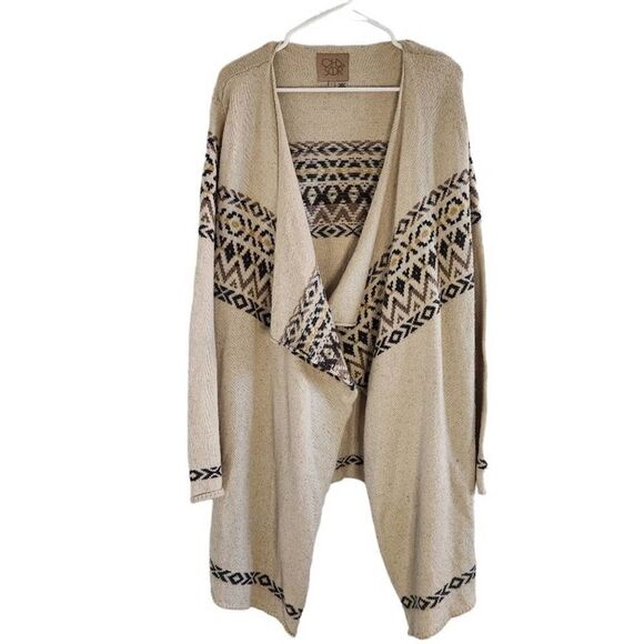Chaser Sweaters - 𝅺CHASER  Western Waterfall Draping Open Cardigan Cotton Blend